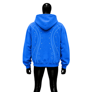 PREMIUM BLUE STREETWEAR OVERSIZED ZIP UP HOODIE STYLISH MODERN GRAPHIC HOODIE LUXURY STREET SOFT WINTER HOODIE OVERSIZED FASHION - Product Image 2