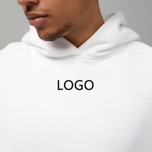 Sudadera Blanca para Hombre, Corte Holgado, Color Sólido, Diseño con Logotipo Frontal y Bolsillo, Ropa de Primavera, Ecológica, 100% Poliéster Tejido - Product Image 5