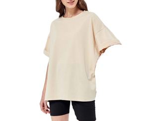 Camiseta informal de alta calidad para mujer, camiseta de manga corta con cuello de pico 150 GSM, Logo personalizado, 100% algodón - Product Image 1