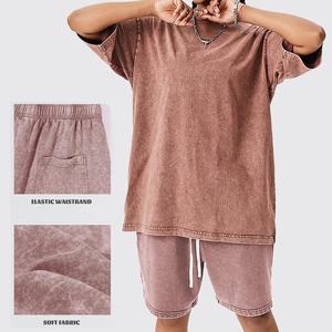 Best Selling Low Price Men High Quality 100% Cotton Solid Casual Acid <b>Washed</b> Breathable Shorts New Style - Product Image 2