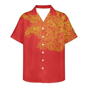 Chemise hawaïenne à manches courtes pour homme, noire, à fleurs, col rabattu, imprimé popeline, pour les vacances d'été, chemise de plage hawaïenne - Product Image 1