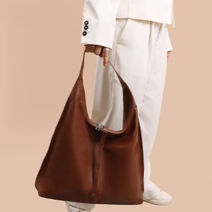 Sac à bandoulière en cuir véritable pour femme, grande capacité, sac hobo souple, élégant, professionnel, à deux fermetures éclair, pour le quotidien - Product Image 3