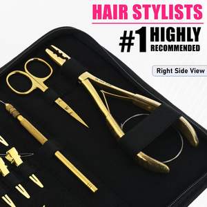 Kit de herramientas de extensiones de cabello Microlinks de alta calidad, alicates removedores de microcuentas de 2 agujeros, tijeras de hilo, anillo de herramienta de bucle, 4 Uds. De agujas - Product Image 3