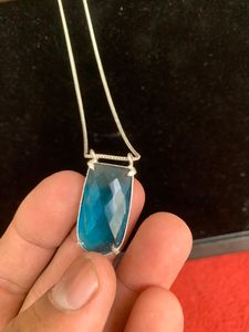 Collar de Cuarzo Azul con Plata Alemana, Diseño Bonito y Elegante, Regalo para Mujer, Joyería para Aniversario - Product Image 5