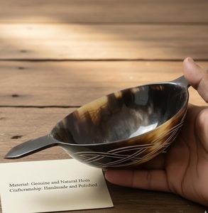 Grand Bol en Corne Naturelle avec Poignées pour la Cuisine, Décoration ou Service Alimentaire pour Fêtes – Offre Spéciale – Bol à Fruits et Salades en Corne - Product Image 1