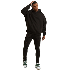 MOVA TEXTILE Basics Sweat-shirt à capuche surdimensionné pour homme en coton lourd de haute qualité, streetwear, sweat-shirt d'hiver, coupe-vent - Product Image 3