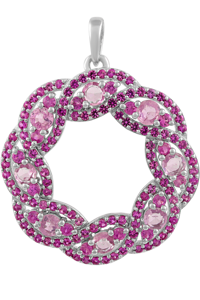 Pendentif saphir rose en argent sterling 92,5 KLSP-50620 - Product Image 3