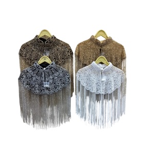 Premium Embroidered Beaded Luxury Floral <b>Cape</b> Poncho for <b>Women</b> Special Occasion 100% Cotton Cloth - Product Image 1