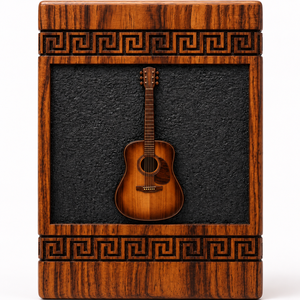 Wooden Urn Ash Cremation <b>Keepsake</b> <b>Box</b> Acrylic Guitar Memorial Urn Custom Name Suitable for Music Lover - Product Image 1