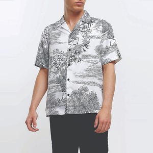 Camisa Hawaiana para Hombre, Sublimada Personalizada OEM, 100% Algodón, Antiarrugas y Transpirable - Product Image 4