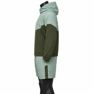 Conjunto de Chaqueta Cortavientos y Pantalones Cortos para Hombre, Ligero, Impermeable, con Capucha, Transpirable, para Deportes al Aire Libre y Running - Product Image 3