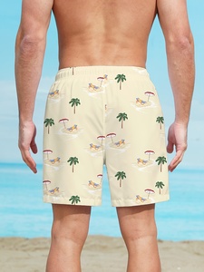 Comfort Fit <b>Men</b> Swimming Beach Shorts Breathable Quick Dry Summer <b>Trunks</b> With Elastic Waist Casual Poolside - Product Image 4