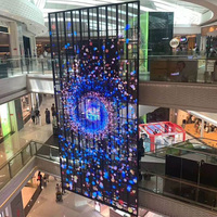 Écran LED extérieur couleur pleine P25, grille transparente, écran LED pour fenêtre en verre extérieur, pour mur vidéo publicitaire LED