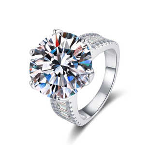 Bague de fiançailles pour femme avec moissanite ronde taille brillant de 2 carats, réglable, élégante et durable - Product Image 2