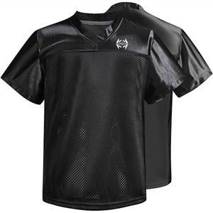 ผู้ผลิตเสื้อรักบี้ จัดแสดงภาพถ่ายผลิตภัณฑ์คุณภาพระดับโรงงาน เสื้อเจอร์ซีย์ตาข่ายแขนสั้น ระบายอากาศได้ดี แขวนอยู่บนราว - Product Image 1