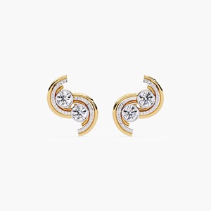 Pendientes de Oro de 14K de Lujo con Diamantes de Laboratorio Redondos Curvos de 2.25CT, Pendientes Geométricos Elegantes de Diseño para Mujer - Product Image 6