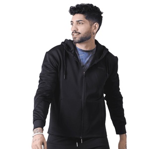 Venta al por mayor personalizada con cremallera ropa de calle con cremallera doble cremallera Polar peso pesado Sudadera con capucha hombres sudaderas con capucha - Product Image 1