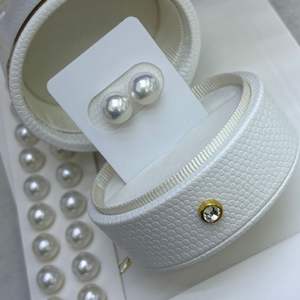 Pendientes de Perlas Naturales Redondas de 11-10 mm, Estilo Reina de las Nieves, con Brillo Completo y Belleza Impecable, 925 de Precisión - Product Image 2