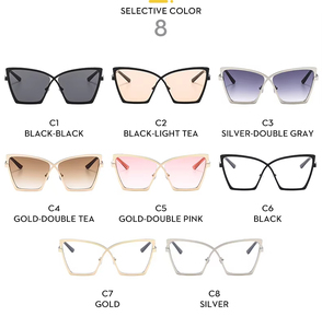 2025 Trendy Designer Metal Frame Shades Oversized Vintage Sun Glasses High Quality Women Men Y2K <b>Sunglasses</b> - Product Image 6