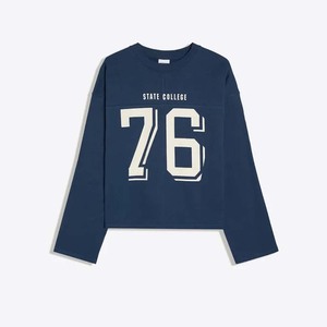Sudadera Oversize de Cuello Redondo para Mujer, 100% Algodón, Tejido de Punto, Estampado de Letras, Manga Larga, Estilo Otoñal, Diseño con Logotipo Frontal - Product Image 4