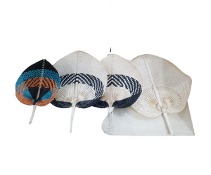 Abanicos artesanales de tejido de algas marinas-Abanico de paleta de algas marinas naturales-Abanico de algas marinas con borla para regalo fiesta vacaciones boda artesanías - Product Image 4