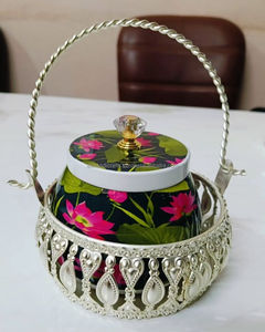 Premium Gold Metal Dry Fruit Container with Artistic Design for <b>Weddings</b>, Diwali Gifts, and Daily Use - Product Image 6
