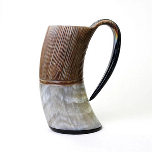 Taza de Cuerno de Búfalo Natural con Grabado de Barco Vikingo Hecho a Mano, Estilo Medieval Vintage, Taza Decorativa para Regalo - Product Image 6