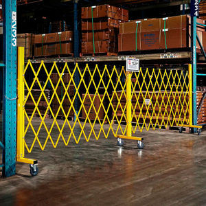 Barrera de Seguridad Plegable de Acero Resistente LIPHOCO, Puerta de Tijera Expandible con Ruedas para Control de Multitudes LP-SF-001 - Product Image 2