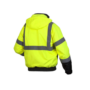 Men's <b>Hi</b> <b>Vis</b> Reflective Safety Winter <b>Jacket</b> Premium Fleece High Visibility Work Wear <b>Waterproof</b> Working Men's <b>Jacket</b> - Product Image 5