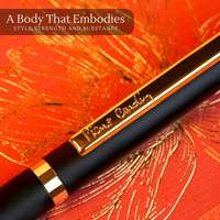 Stylo à bille promotionnel Pierre Cardin Kriss Japan en métal noir de haute qualité, design élégant, finition mate premium, pointe de 0,7 mm