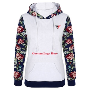 Sudaderas con capucha para mujer con logotipo personalizado OEM, sudaderas deportivas de manga larga con estampado de sublimación de flores - Product Image 4
