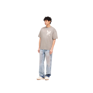 เสื้อยืดสีเทาฟอกหินทรงโอเวอร์ไซส์สำหรับผู้ชาย พิมพ์ลายกราฟิกตำนานด้วยเทคนิค DTG ผ้าฝ้าย สไตล์สตรีทแวร์ ขายส่ง - Product Image 3