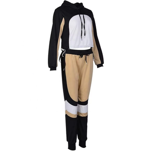 2025 ropa activa último diseño chándal con capucha de algodón comodidad ropa deportiva manga larga chándal de secado rápido Top corto con capucha - Product Image 3