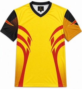Camiseta Deportiva Personalizada con Estampado por Transferencia Térmica, Cuello en V, Secado Rápido, Diseño Geométrico, Poliéster que Absorbe la Humedad, Manga Corta, Unisex, 140g - Product Image 1