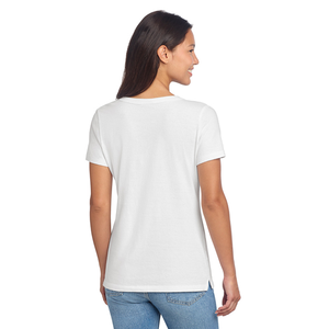 T-shirt pour femme à col en V, coton doux, décontracté, manches courtes, léger, respirant, à porter tous les jours, coupe décontractée, confortable, été - Product Image 4