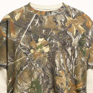 เสื้อยืดผู้ชายพิมพ์ลายแขนสองชั้น คอกลม ทรงปกติ ผ้าโพลีเอสเตอร์ 100% สไตล์ลำลอง - Product Image 1