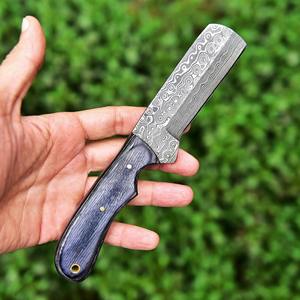 Cuchillo de Acero de Damasco UA Supplies con Patrón de Gota de Lluvia, Espiga Recta, para Exteriores, Estilo Western, Mango Ergonómico de Madera Negra, para Camping y Caza - Product Image 3