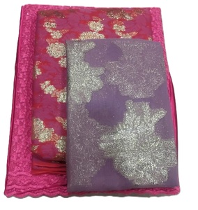 Luxury Women's Viscose Dirac Floral Printed Set Gold Shimmer Long Embroidery Spandex Polyester <b>Blend</b> Eco-Friendly Quick Dry - Product Image 4