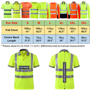 High Visibility Eco-Friendly Breathable Men's Reflective for Shirt Short Sleeve Knitted Polyester/Cotton <b>Canvas</b> Fabric Quick - Product Image 5