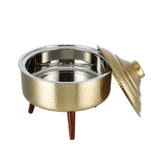 Arabic Calligraphy Design <b>Buffet</b> <b>Warmer</b> Hammered Gold Stainless Steel Chafing Dish Luxury Islamic Pattern Catering Equipment - Product Image 5