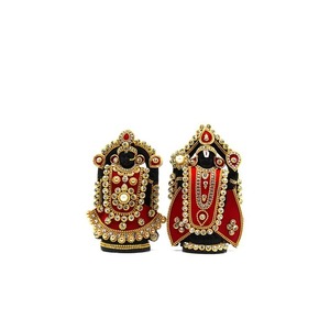 Venkateswara Tirupati Balaji & Padhmavathi Handmade Fabric Hanging <b>Ornament</b> Embroidered Design Factory Direct - Product Image 2
