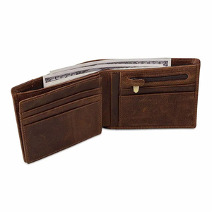 Men's Vintage Genuine Leather Bifold <b>Wallet</b> Handmade Short Brown Bi-Fold <b>Card</b> Holder - Product Image 3