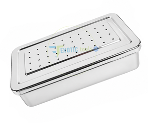 Caja para Instrumentos de Esterilización, Acero Inoxidable Premium, Autoclavable, Contenedor de Esterilización para Instrumentos Quirúrgicos, 12'' SS - Product Image 6