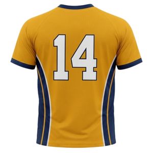 Unisex Mustard Yellow Navy Blue Sublimation Netball Jersey <b>Polyester</b> Athletic Sports <b>Shirt</b> Side Panel Training Match Wear - Product Image 2