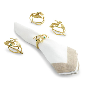 Ensemble d'anneaux de serviette en chaîne dorée pour banquets de mariage, porte-serviettes en métal à cercles entrelacés modernes pour une décoration de table élégante - Product Image 5