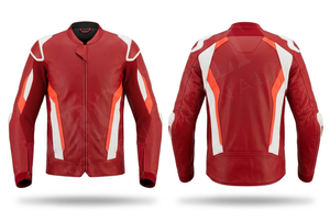 แจ็คเก็ตมอเตอร์ไซค์หนังแท้สีพื้นเรียบ พร้อมแผ่นสะท้อนแสงเพื่อความปลอดภัย  ใส่สบาย  รับสกรีนโลโก้ตามสั่ง - Product Image 5