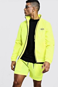Men's Summer Hooded <b>Windbreaker</b> Set Lightweight Breathable Jacket and Drawstring Waist Shorts for <b>Beach</b> and Travel Wear - Product Image 6