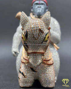 จี้รูปม้ากอริลลาพรีเมียม เงินแท้ 925 ประดับเพชร VVS ที่ได้รับการเพาะเลี้ยงในห้องปฏิบัติการ เครื่องประดับโดดเด่นสำหรับทุกเพศ - Product Image 2