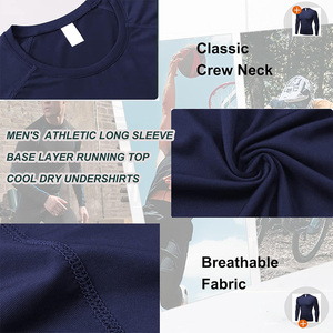 Chemise de compression à manches longues pour homme, logo personnalisé, tissu extensible, vêtements de sport pour la remise en forme et l'entraînement quotidien - Product Image 4