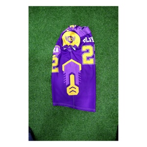 Camiseta de Fútbol Americano Morada y Dorada, Uniforme Deportivo Personalizado para Equipos Atléticos - Product Image 3